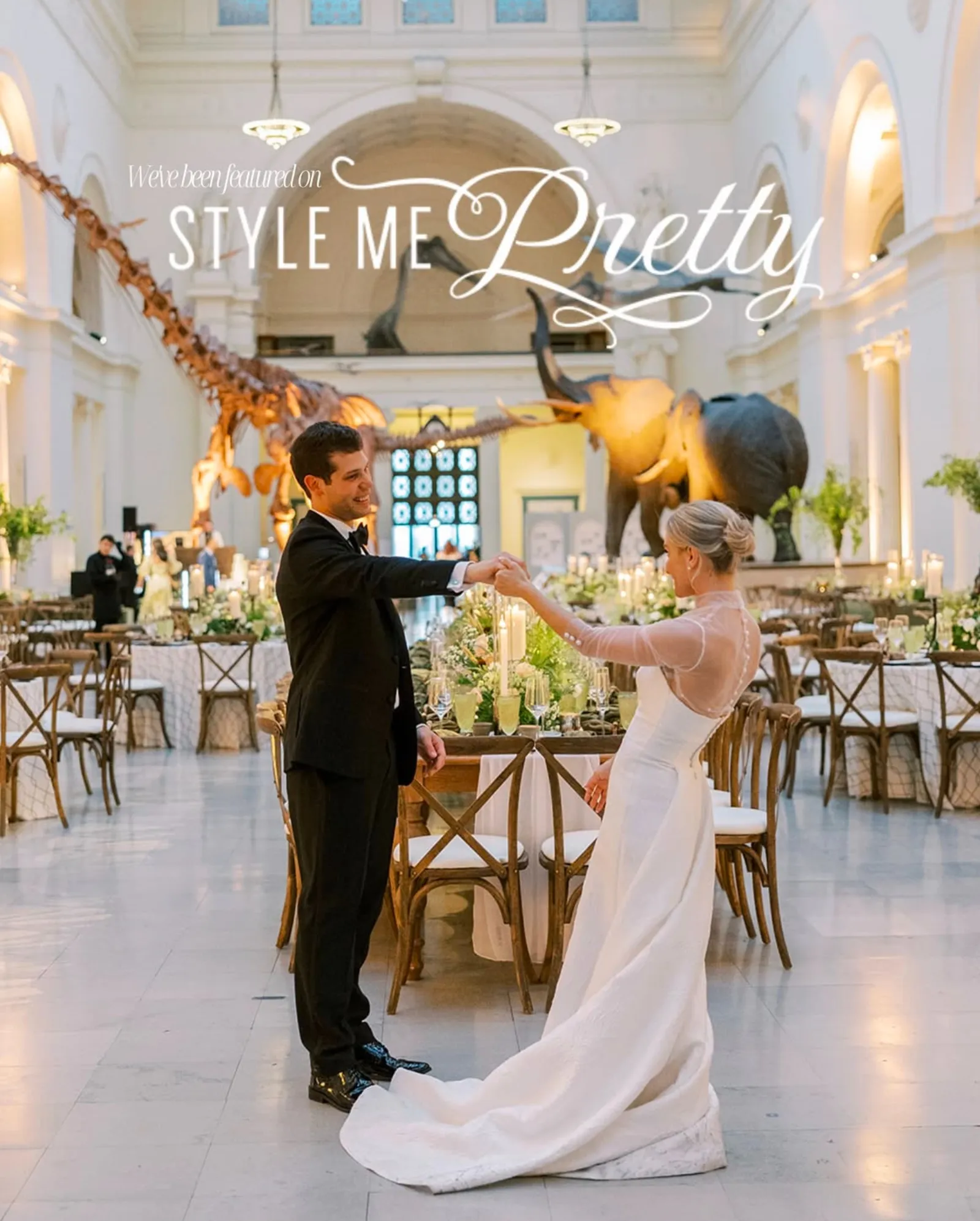 Style Me Pretty wedding feature shared on Ashley's website